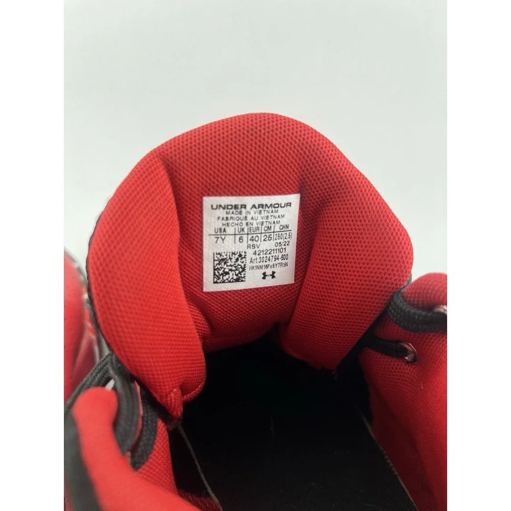 Under Armour Basketball Shoes 3024791 Red Black Youth 7Y Men's 6 EU 40